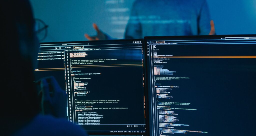 SAST services India - code on screen closeup